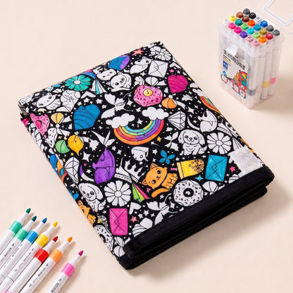 CuddleArt Coloring Blanket, Animals pattern